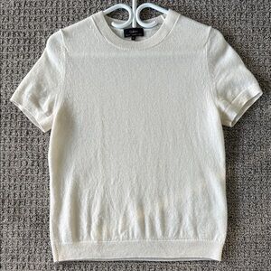 Quince 100% Mongolian Cashmere Soft Cream Knit Top